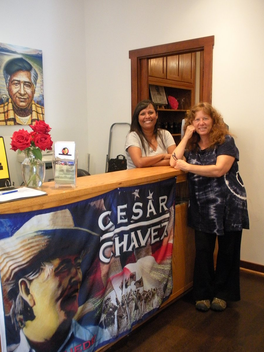 Anne with the daughter of Caesar Chavez